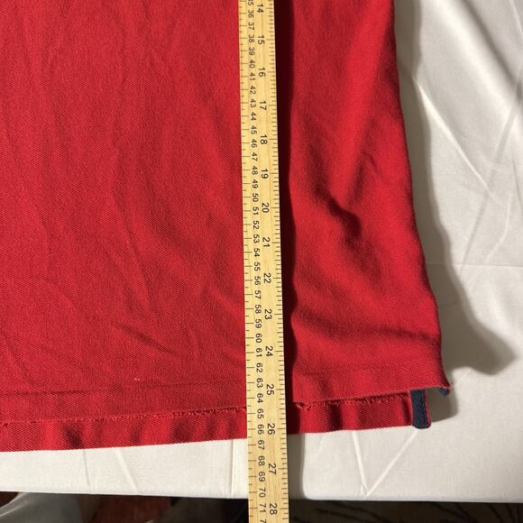 Polo Ralph Lauren Shirt Red New York Embroidered Logo Mens Medium Long Sleeve - Picture 8 of 10